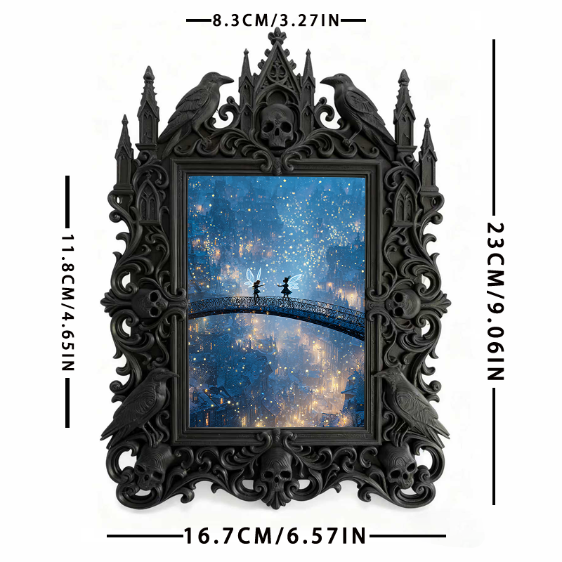Gothic Dark Frame | Tattoo Studio Wall Decor, Photo Display, Waterproof Plastic Frame