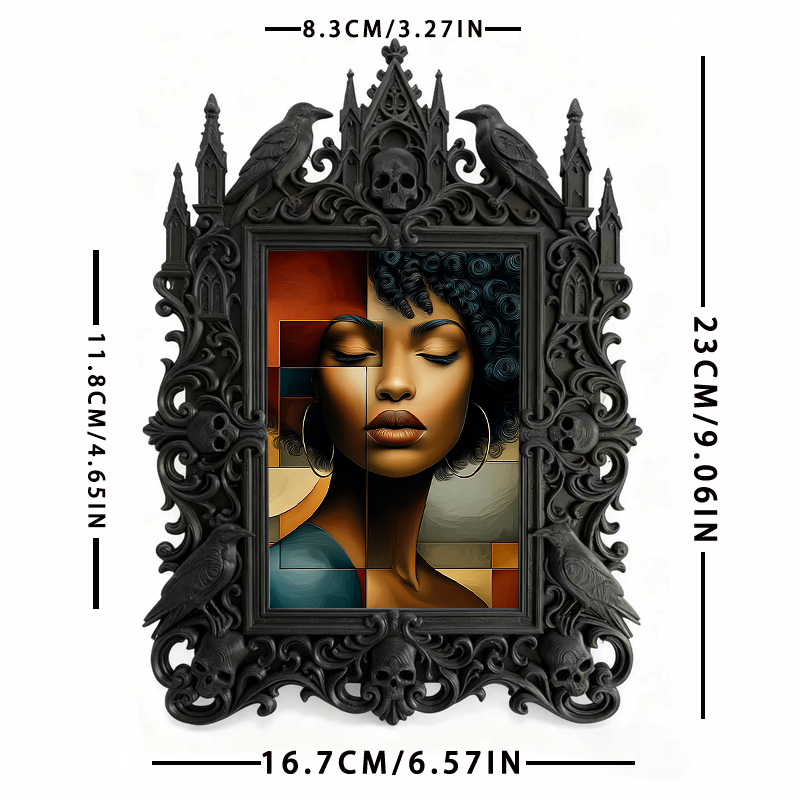 Gothic Dark Frame | Crystal Shop Decor, Photo Holder, Waterproof Plastic Frame