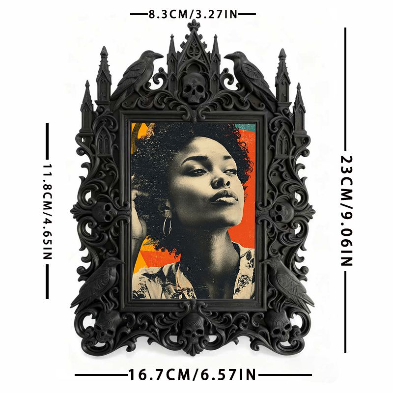 Gothic Dark Frame | Halloween Haunted House Prop, Photo Ornament, Waterproof Plastic