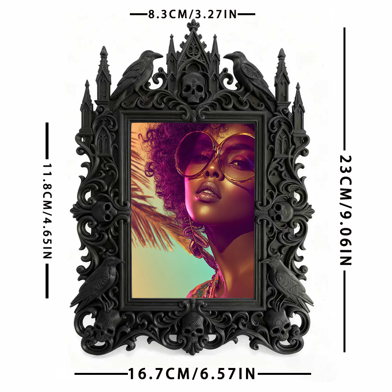 Gothic Dark Frame | Roller Derby Team Locker Room Decor, Photo Ornament, Wall/Tabletop