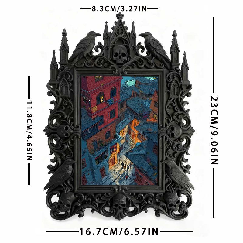 Bestseller Gothic Dark-style Photo Frame | Dark Academia Stationery Shop Shelf Decor, Photo Ornament, Wall/Table Dual-use, Waterproof Office