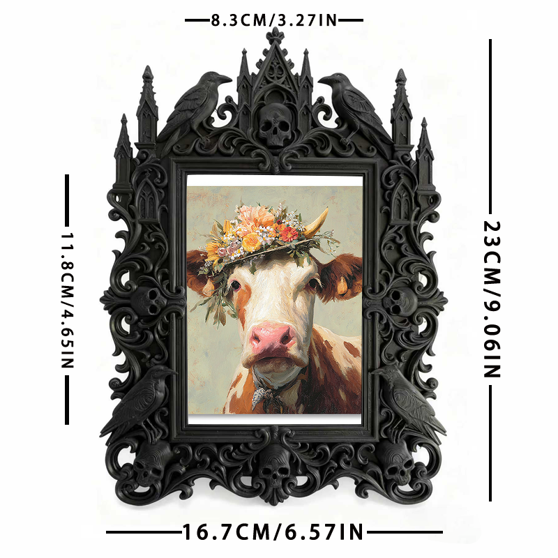 Hot-selling Gothic Dark-style Photo Frame | Dark Floral Arrangement Studio Decor, Photo Ornament, Wall/Table Dual-use, Waterproof Elegant Fr