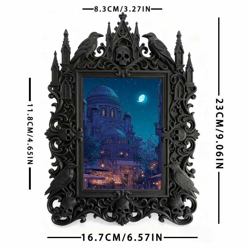 Hot-selling Gothic Dark-style Photo Frame | Gothic Themed Laundromat Decor, Photo Ornament, Wall/Table Dual-use, Waterproof Durable Frame