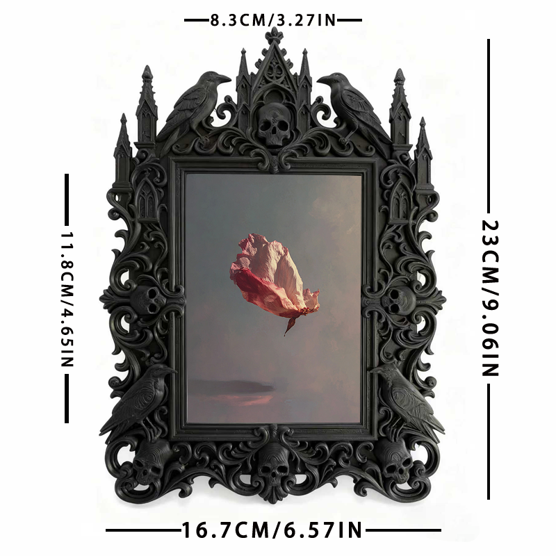 Luxury Gothic Dark-style Photo Frame | Gothic Mansion Tour Gift Shop Decor, Photo Ornament, Wall-mountable & Tabletop, Waterproof High-end F