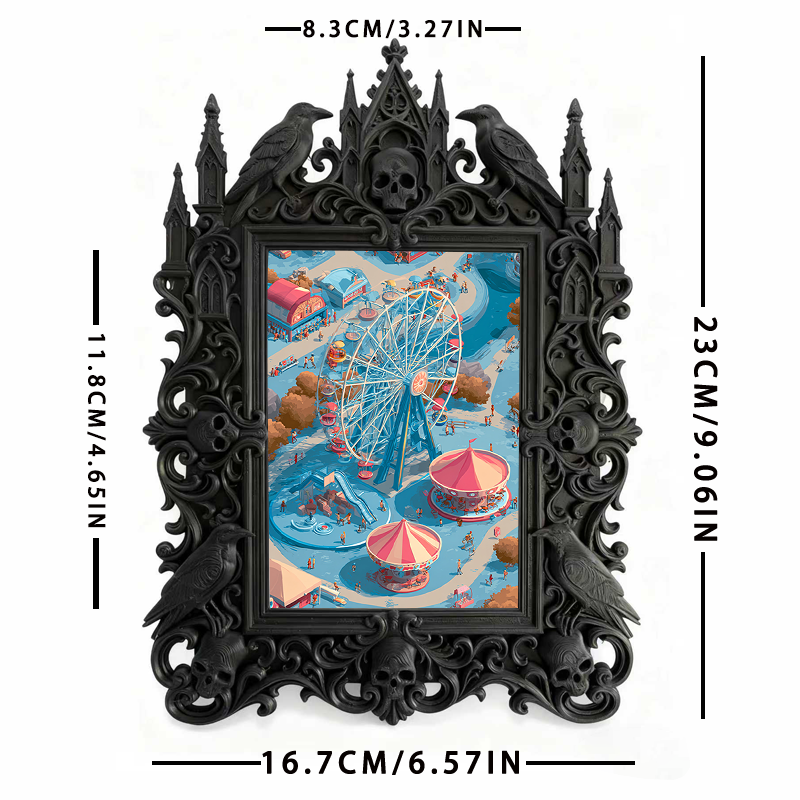 Hot-selling Gothic Dark-style Photo Frame | Gothic Themed Book Fair Booth Decor, Photo Ornament, Wall/Table Dual-use, Waterproof Portable Fr