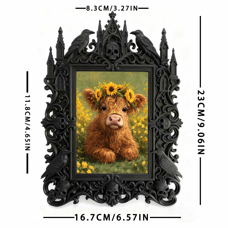 Hot-selling Gothic Dark-style Photo Frame | Gothic Themed Escape Game Booth Decor, Photo Ornament, Wall/Table Dual-use, Waterproof Fun Plast