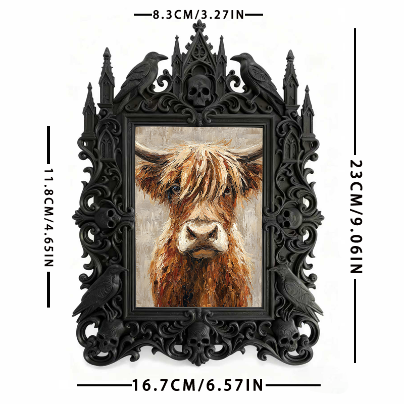 Premium Gothic Dark-style Photo Frame | Gothic Taxidermy Art Studio Decor, Photo Ornament, Wall-mountable & Tabletop, Waterproof Shockproof