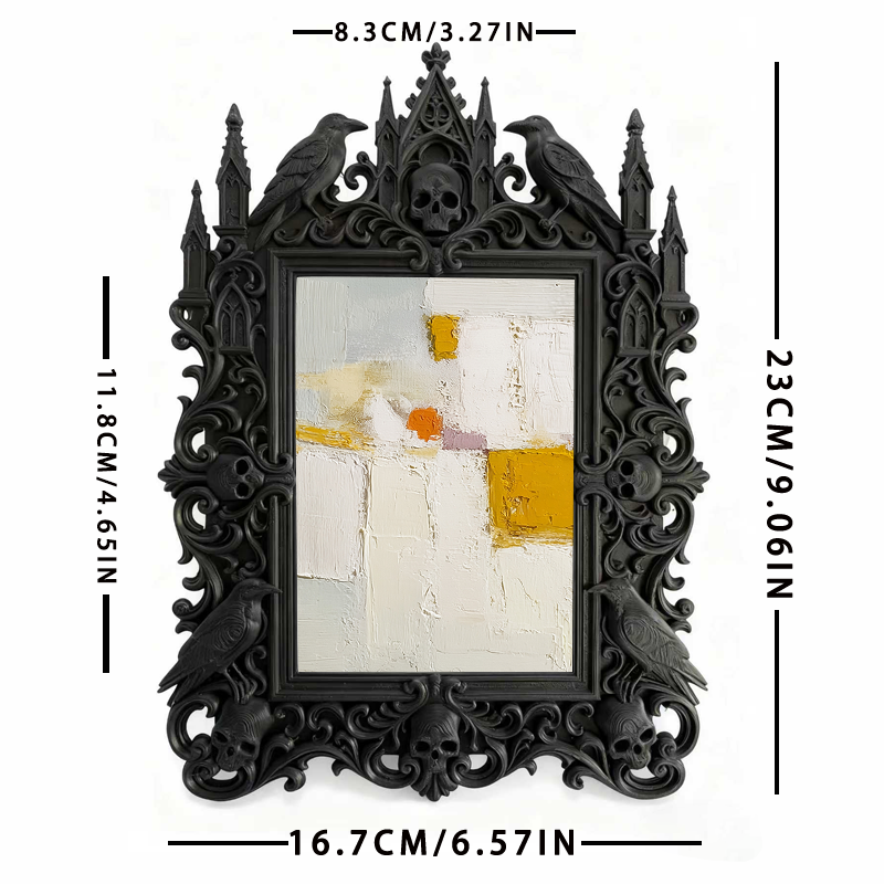 Sleek Gothic Dark-style Photo Frame | Dark Academia Fountain Pen Shop Decor, Photo Ornament, Wall-mountable & Tabletop, Minimalist Waterproo