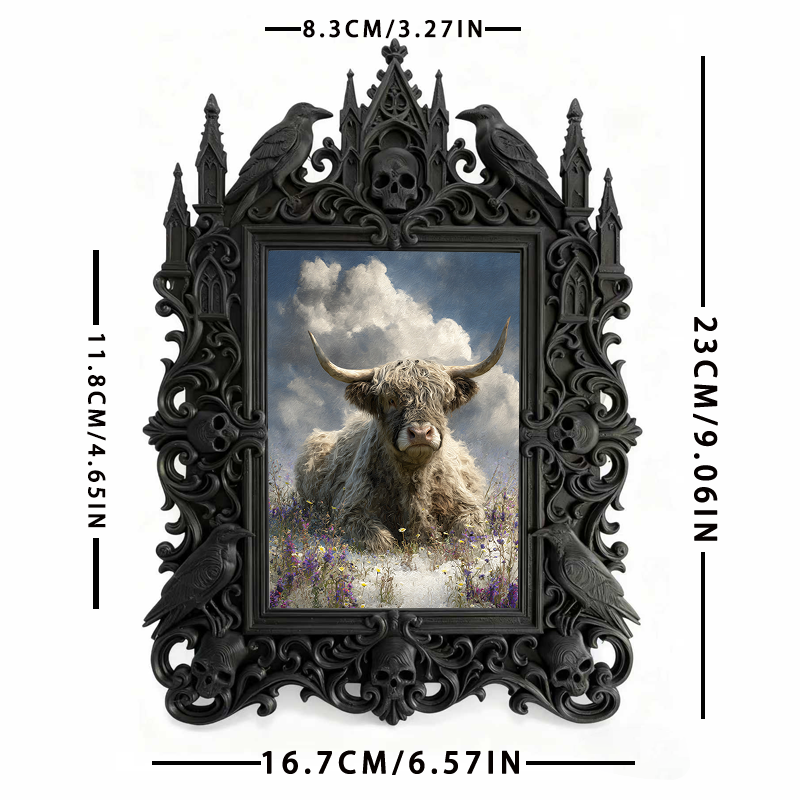 Chic Gothic Dark-style Photo Frame | Gothic Tattoo Aftercare Shop Decor, Photo Ornament, Wall-mountable & Tabletop, Practical Waterproof Fra