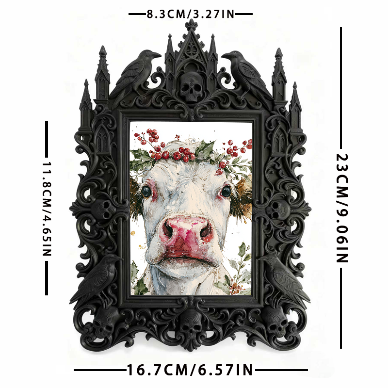 Sleek Gothic Dark-style Photo Frame | Gothic Skincare Handmade Shop Decor, Photo Ornament, Dual-use Display, Non-toxic Waterproof Frame