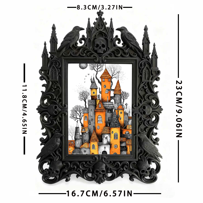 Must-have Gothic Dark-style Photo Frame | Horror Movie Poster Collectors’ Nook Decor, Photo Ornament, Wall-mountable & Tabletop, Display-gra