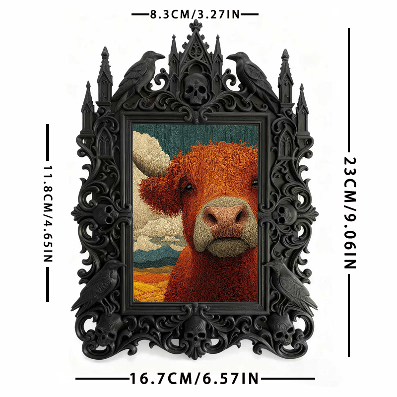 Exclusive Gothic Dark-style Photo Frame | Witchy Moon Phase Altar Decor, Photo Ornament, Wall-mountable & Tabletop, Celestial Waterproof Fra