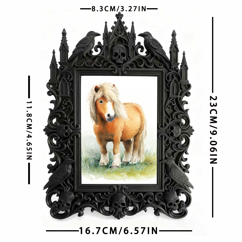 Must-have Gothic Dark-style Photo Frame | Horror Themed Bakery Counter Decor, Photo Ornament, Wall-mountable & Tabletop, Food-safe Waterproo
