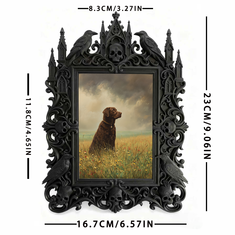 Rare Gothic Dark-style Photo Frame | Vampire LARP Weapon Craft Shop Decor, Photo Ornament, Dual-use Display, Realistic Waterproof Frame