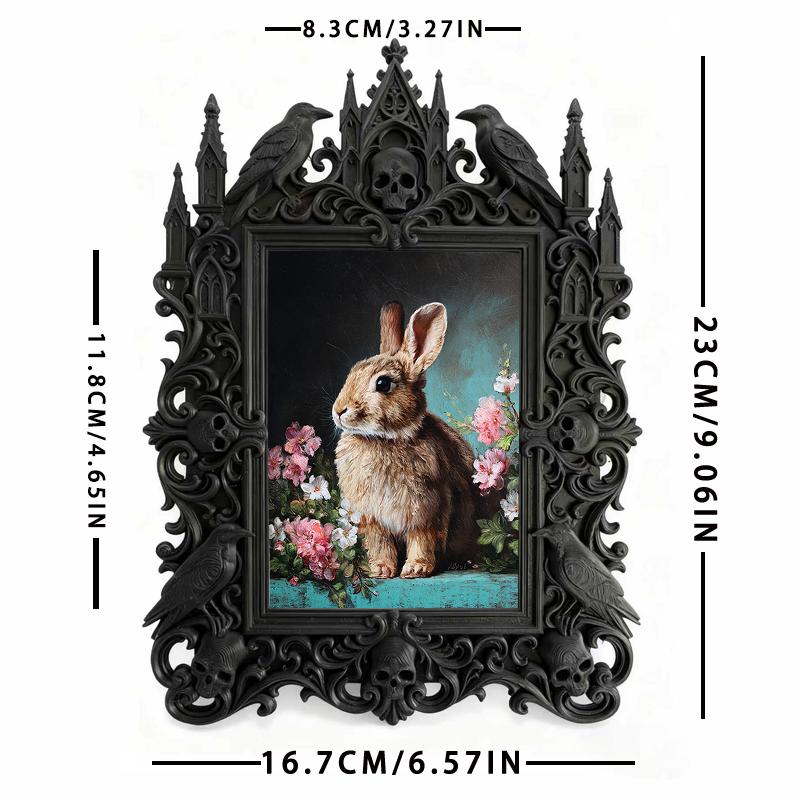 Exclusive Gothic Dark-style Photo Frame | Witchy Crystal Candle Holder Shop Decor, Photo Ornament, Dual-use Display, Sparkly Waterproof Fram