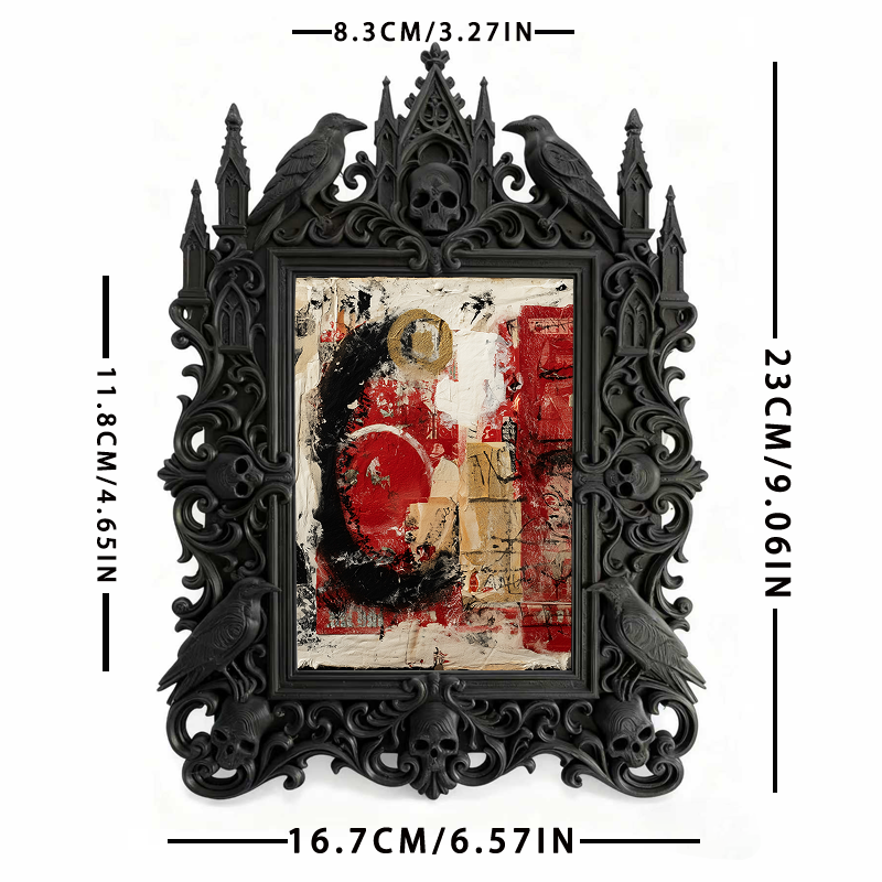 Artisanal Gothic Dark-style Photo Frame | Witchy Herbal Infusion Bar Decor, Photo Ornament, Dual-use Display, Practical Frame