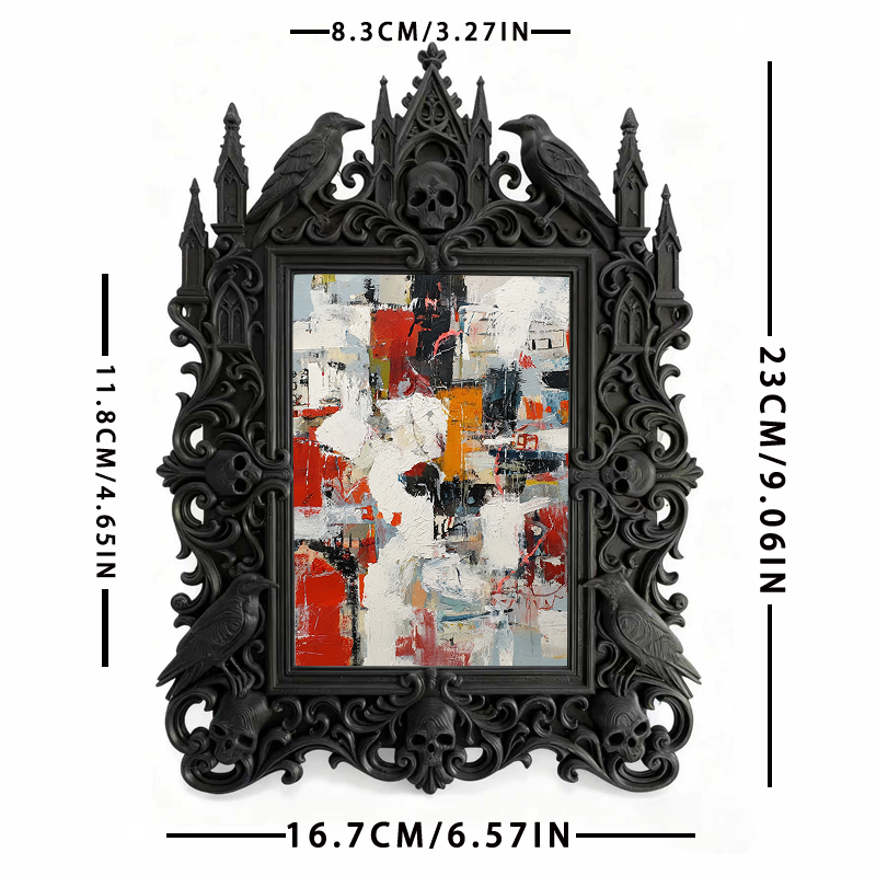 Rebellious Gothic Dark-style Photo Frame | Gothic Body Piercing Studio Decor, Photo Ornament, Wall-mountable & Tabletop, Industrial Frame