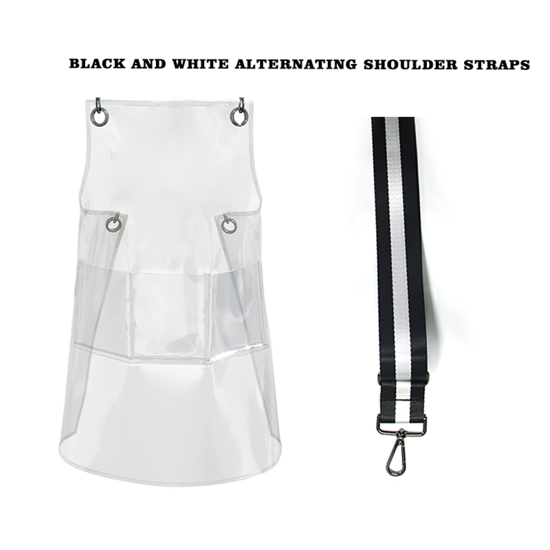 Transparent TPU waterproof apron for high-end salons, specially designed for hairdressers. It features a hair dyeing, perming, styling and cutting service. It is a non-staining work uniform