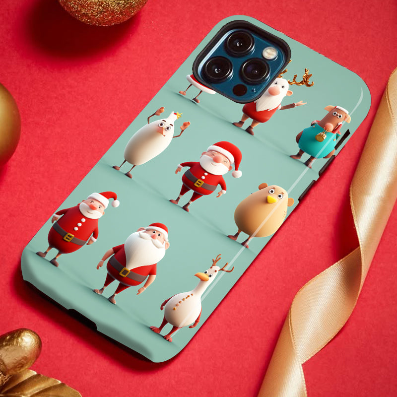 クリスマスキャラクター柄スマホケース- 耐久性、衝撃吸収性、トレンドの保護機能 - iPhone 16、15、14、13、12、12、Plus、Pro、Max と互換性があり、男性にも女性にも最適です。