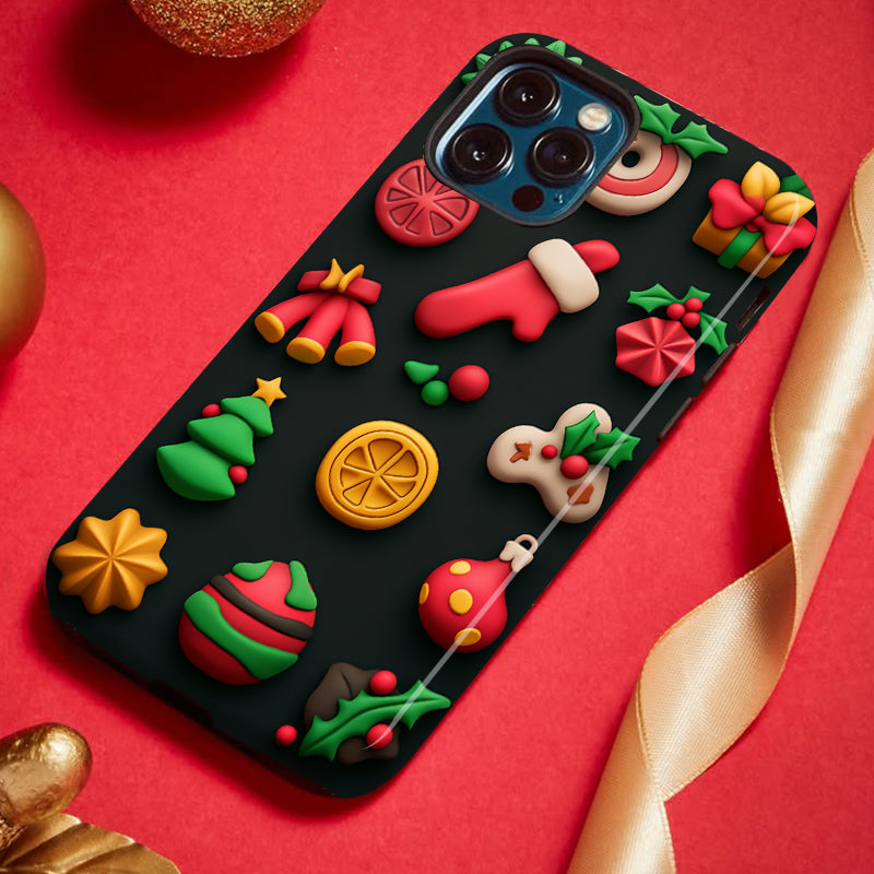 クリスマスイラスト柄スマホケース- 耐久性、衝撃吸収性、トレンドの保護機能 - iPhone 16、15、14、13、12、12、Plus、Pro、Max と互換性があり、男性にも女性にも最適です。