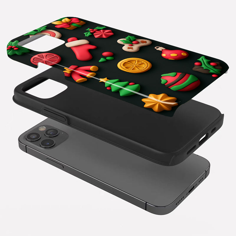 クリスマスイラスト柄スマホケース- 耐久性、衝撃吸収性、トレンドの保護機能 - iPhone 16、15、14、13、12、12、Plus、Pro、Max と互換性があり、男性にも女性にも最適です。