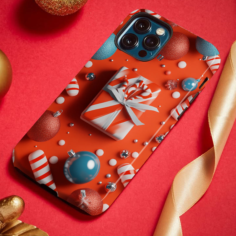 クリスマスプレゼント柄スマホケース- 耐久性、衝撃吸収性、トレンドの保護機能 - iPhone 16、15、14、13、12、12、Plus、Pro、Max と互換性があり、男性にも女性にも最適です。