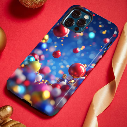 クリスマスボール柄スマホケース- 耐久性、衝撃吸収性、トレンドの保護機能 - iPhone 16、15、14、13、12、12、Plus、Pro、Max と互換性があり、男性にも女性にも最適です。