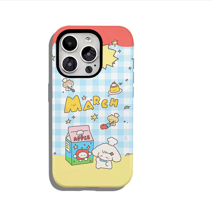 キャラクターと「MARCH」のスマホケース- 耐久性、衝撃吸収性、トレンドの保護機能 - iPhone 16、15、14、13、12、12、Plus、Pro、Max と互換性があり、男性にも女性にも最適です。