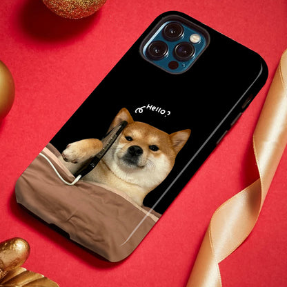 「柴犬の寝顔」デザインのスマホケース- 耐久性、衝撃吸収性、トレンドの保護機能 - iPhone 16、15、14、13、12、12、Plus、Pro、Max と互換性があり、男性にも女性にも最適です。