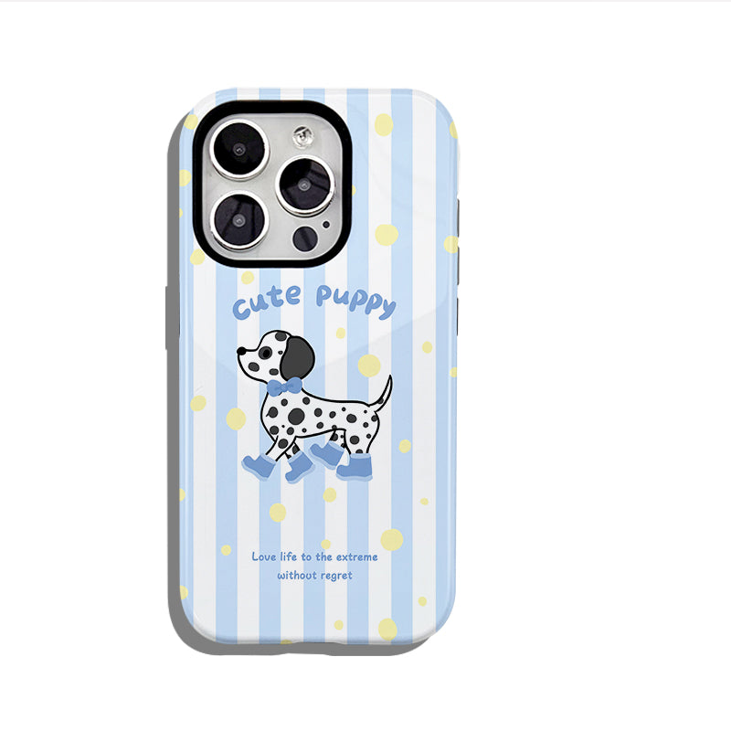 「かわいい子犬」デザインのスマホケース- 耐久性、衝撃吸収性、トレンドの保護機能 - iPhone 16、15、14、13、12、12、Plus、Pro、Max と互換性があり、男性にも女性にも最適です。