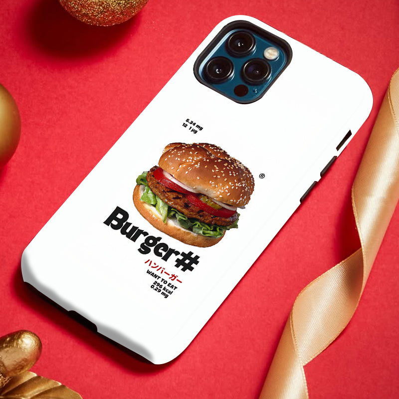 "ハンバーガーのデザイン"スマホケース- 耐久性、衝撃吸収性、トレンドの保護機能 - iPhone 16、15、14、13、12、12、Plus、Pro、Max と互換性があり、男性にも女性にも最適です。