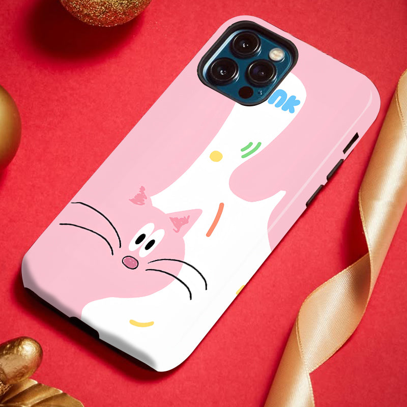 "猫のデザイン"スマホケース- 耐久性、衝撃吸収性、トレンドの保護機能 - iPhone 16、15、14、13、12、12、Plus、Pro、Max と互換性があり、男性にも女性にも最適です。