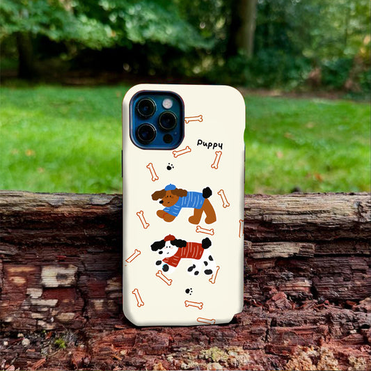 "イラストレーションの犬のデザイン"スマホケース- 耐久性、衝撃吸収性、トレンドの保護機能 - iPhone 16、15、14、13、12、12、Plus、Pro、Max と互換性があり、男性にも女性にも最適です。