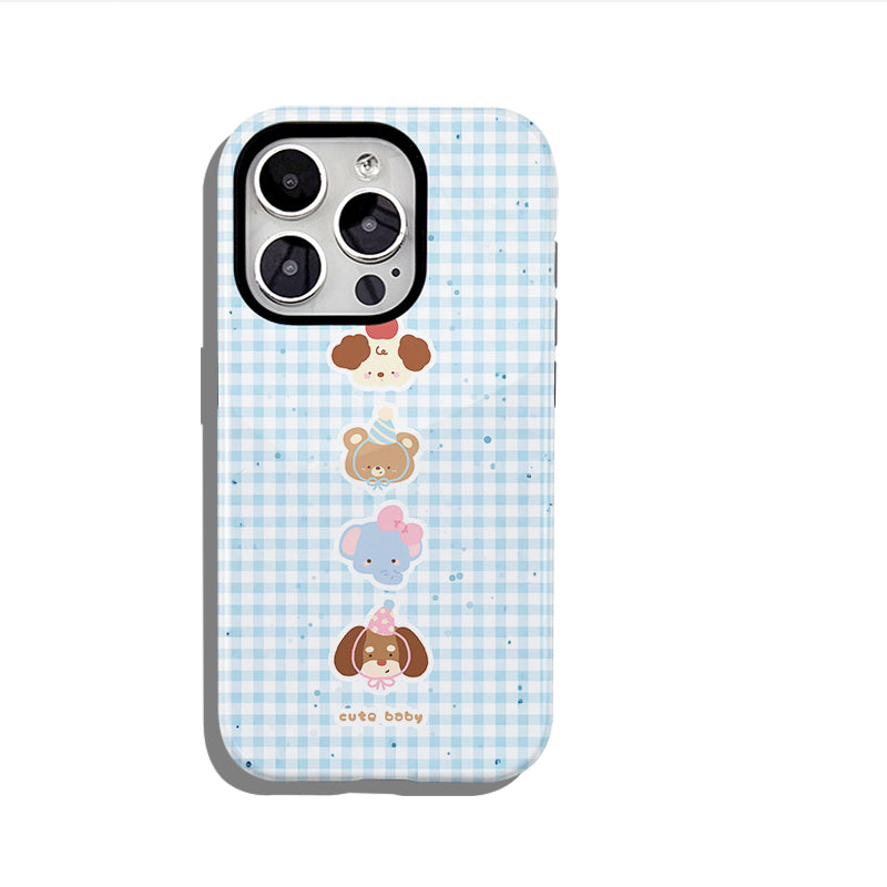 "かわいい動物のデザイン"スマホケース- 耐久性、衝撃吸収性、トレンドの保護機能 - iPhone 16、15、14、13、12、12、Plus、Pro、Max と互換性があり、男性にも女性にも最適です。