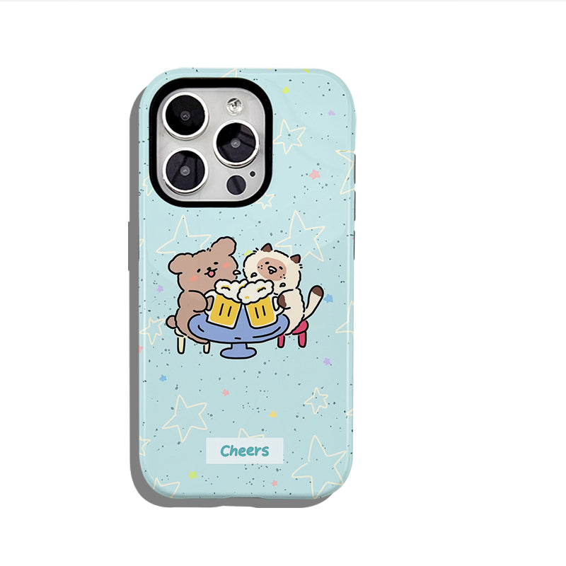 "かわいい動物のデザイン"スマホケース- 耐久性、衝撃吸収性、トレンドの保護機能 - iPhone 16、15、14、13、12、12、Plus、Pro、Max と互換性があり、男性にも女性にも最適です。