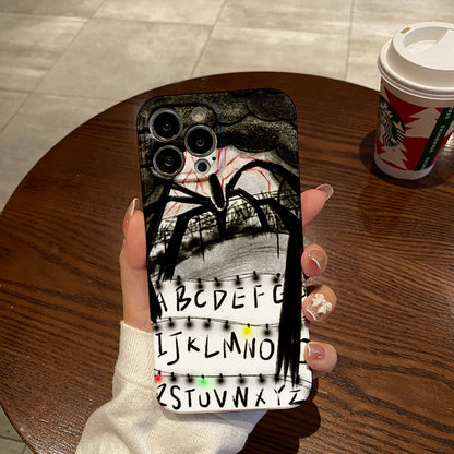 Spooky Spider and Alphabet Artphone case for iPhone/16/15/14/13/12/16/Plus/Pro/Max Hot sale wholesale customizable pattern cases