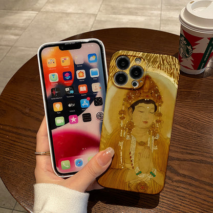 Gilded Buddhist Statue Artphone case for iPhone/16/15/14/13/12/21/Plus/Pro/Max Hot sale wholesale customizable pattern cases