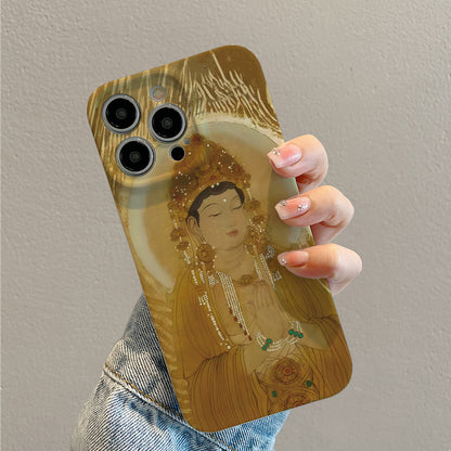 Gilded Buddhist Statue Artphone case for iPhone/16/15/14/13/12/21/Plus/Pro/Max Hot sale wholesale customizable pattern cases