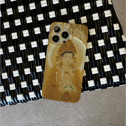 Gilded Buddhist Statue Artphone case for iPhone/16/15/14/13/12/21/Plus/Pro/Max Hot sale wholesale customizable pattern cases