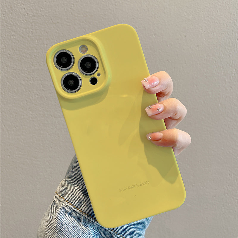 Plain Yellow Backgroundphone case for iPhone/16/15/14/13/12/27/Plus/Pro/Max Hot sale wholesale customizable pattern cases