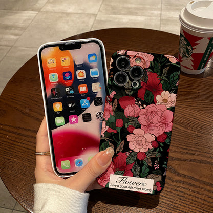 Pink and Red Floral Designphone case for iPhone/16/15/14/13/12/37/Plus/Pro/Max Hot sale wholesale customizable pattern cases