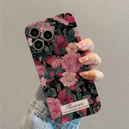 Pink and Red Floral Designphone case for iPhone/16/15/14/13/12/37/Plus/Pro/Max Hot sale wholesale customizable pattern cases