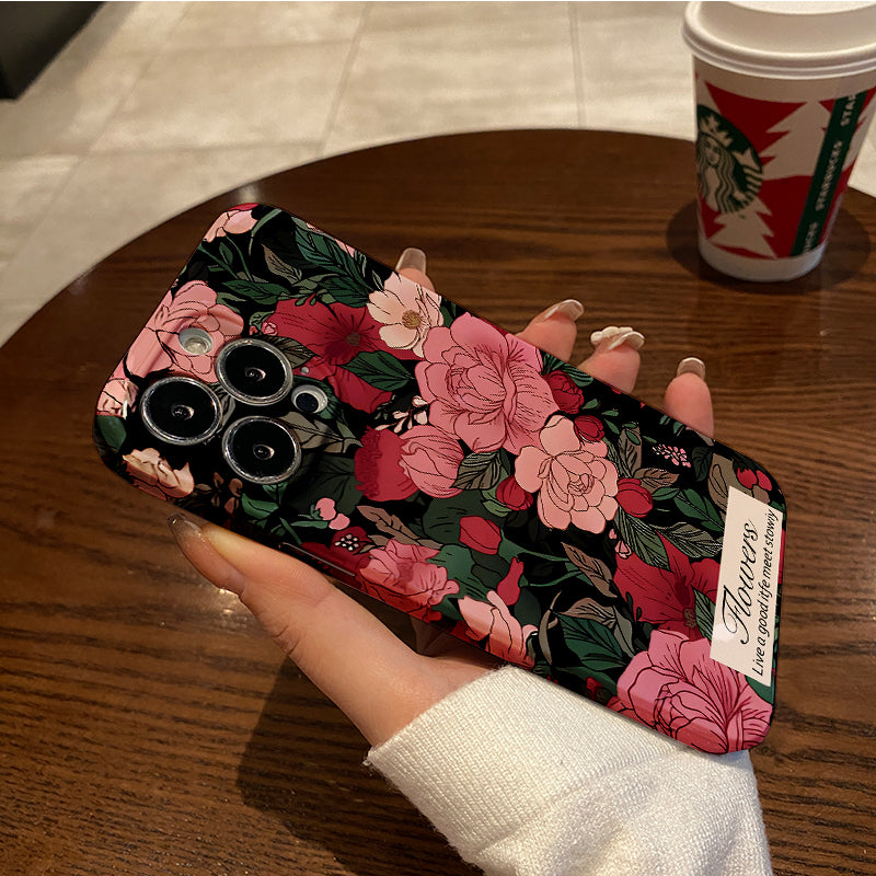 Pink and Red Floral Designphone case for iPhone/16/15/14/13/12/37/Plus/Pro/Max Hot sale wholesale customizable pattern cases