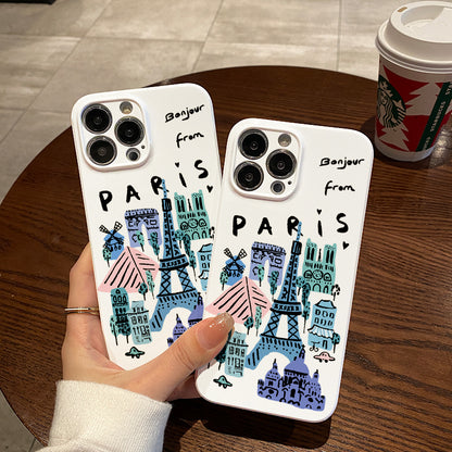 Parisian Landmarks Sketchphone case for iPhone/16/15/14/13/12/48/Plus/Pro/Max Hot sale wholesale customizable pattern cases