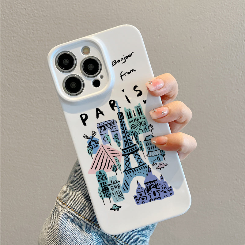 Parisian Landmarks Sketchphone case for iPhone/16/15/14/13/12/48/Plus/Pro/Max Hot sale wholesale customizable pattern cases