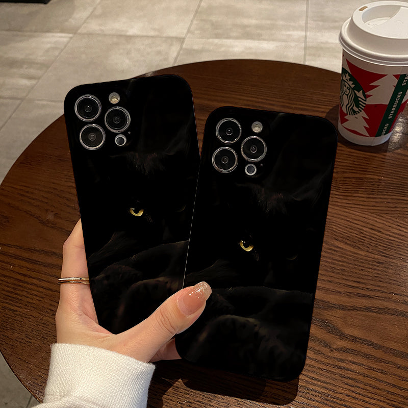 Mysterious Black Cat in the Darkphone case for iPhone/16/15/14/13/12/74/Plus/Pro/Max Hot sale wholesale customizable pattern cases