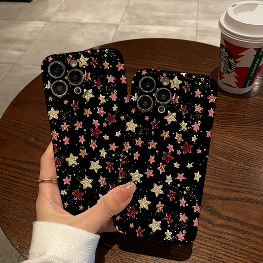 Sparkling Stars on a Black Backgroundphone case for iPhone/16/15/14/13/12/102/Plus/Pro/Max Hot sale wholesale customizable pattern cases