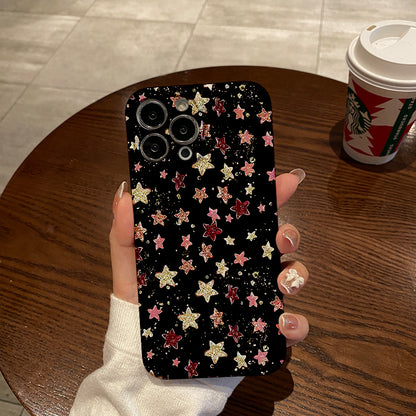 Sparkling Stars on a Black Backgroundphone case for iPhone/16/15/14/13/12/102/Plus/Pro/Max Hot sale wholesale customizable pattern cases