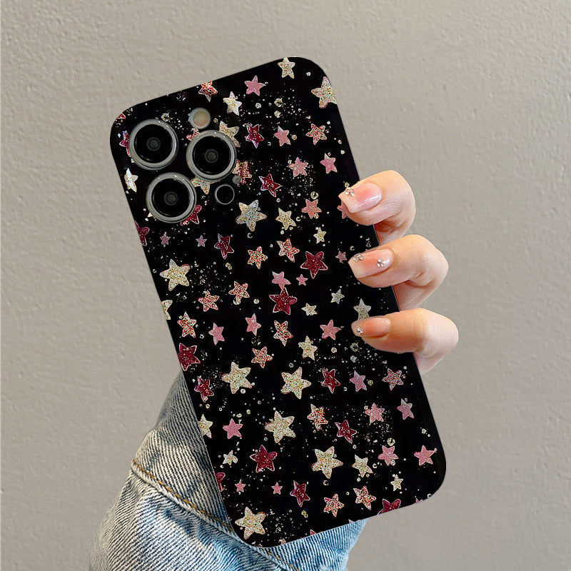 Sparkling Stars on a Black Backgroundphone case for iPhone/16/15/14/13/12/102/Plus/Pro/Max Hot sale wholesale customizable pattern cases