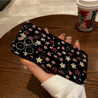 Sparkling Stars on a Black Backgroundphone case for iPhone/16/15/14/13/12/102/Plus/Pro/Max Hot sale wholesale customizable pattern cases